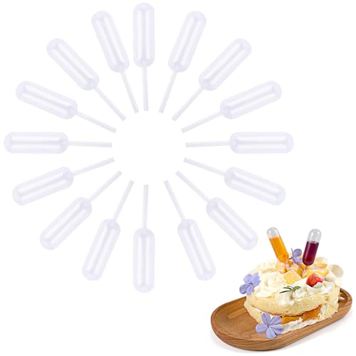 Siumir 200 Stück 4ml Kunststoff Tropfpipetten, Transferpetten Transfer Pipettes Flüssigkeit Tropfer Marmelade Stroh zum Zubereiten und Dekorieren von Cupcakes und Waffeln von Siumir