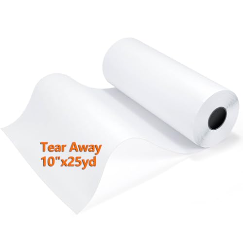 Siumir Stickvlies Rolle 10" x 25 yd (Abreißen), 50gm Stickpapier Papierträger, Drucken oder Zeichnen Zeichenstabilisator für Hand- und Maschinenstickereien - Kein Kleber von Siumir