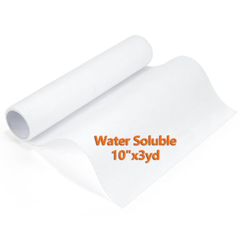 Siumir Stickvlies Rolle 10" x 3yd (Wasserlösliche), 40gm Wasserlösliches Stickpapier Papierträger, Drucken oder Zeichnen Zeichenstabilisator für Hand- und Maschinenstickereien - Kein Kleber von Siumir