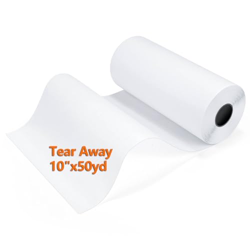 Siumir Stickvlies Rolle 10" x 50 yd (Abreißen), 50gm Stickpapier Papierträger, Drucken oder Zeichnen Zeichenstabilisator für Hand- und Maschinenstickereien - Kein Kleber von Siumir