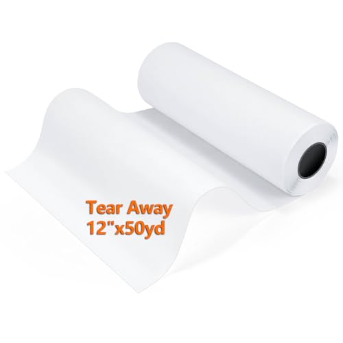 Siumir Stickvlies Rolle 12" x 50 yd (Abreißen), 50gm Stickpapier Papierträger, Drucken oder Zeichnen Zeichenstabilisator für Hand- und Maschinenstickereien - Kein Kleber von Siumir