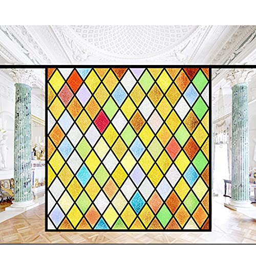 Fensterfolie Buntglas Kirchenfensteraufkleber,Fensterfolie Uv Schutz Matt Blickdicht,Folie Fenster Sichtschutz Bad Kiche Haushalt & Wohnen,D,30x90cm von Siunwdiy
