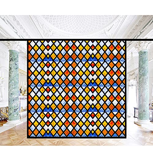 Fensterfolie Buntglas Kirchenfensteraufkleber,Fensterfolie Uv Schutz Matt Blickdicht,Folie Fenster Sichtschutz Bad Kiche Haushalt & Wohnen,F,45x90cm von Siunwdiy