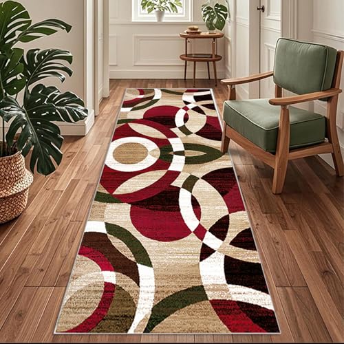 Flurläufer Extra Lang 100x300cm Geometrisches Muster - Teppichläufer Rutschfest, Flurteppich,Küchenteppich Waschbar Braun Rot Küchenläufer für Küche, Korridor, Schlafzimmer, Eingang, Büro, Wohnzimmer Flurläufer Extra Lang 100x300cm Geometrisches Muster - Teppichläufer Rutschfest, Flurteppich,Küchenteppich Waschbar Braun Rot Küchenläufer für Küche, Korridor, Schlafzimmer, Eingang, Büro, Wohnzimmer von Siunwdiy