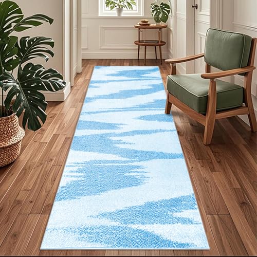 Hellblauer Flurläufer,100 x 320 cm Einfarbiger Abstrakter Teppichläufer rutschfest, Flurteppich Extra Langer,Küchenteppich Waschbar Küchenläufer für Küche, Korridor, Schlafzimmer, Eingang, Büro Hellblauer Flurläufer,100 x 320 cm Einfarbiger Abstrakter Teppichläufer rutschfest, Flurteppich Extra Langer,Küchenteppich Waschbar Küchenläufer für Küche, Korridor, Schlafzimmer, Eingang, Büro von Siunwdiy