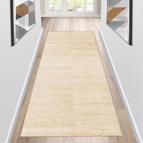 Siunwdiy Teppich Läufer Flur Küche rutschfest waschbar Teppichläufer Lang 60x200cm Weiß/Beige/Braun Modern Design Meterware Korridor Tepiche Esszimmer Schlafzimmer Schmutzfangmatte Küchenteppich von Siunwdiy