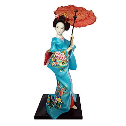 Siunwdiy 12" japanische Kimono Geisha Porzellan Figur, japanische Kimono-Puppe Geisha-Figürchen verziert Geschenk Kunsthandwerk Sammlung/Geschenk,A10,30 cm von Siunwdiy