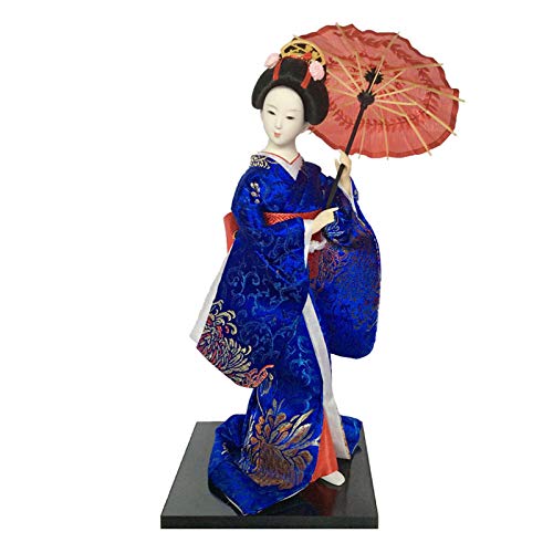 Siunwdiy 12" japanische Kimono Geisha Porzellan Figur, japanische Kimono-Puppe Geisha-Figürchen verziert Geschenk Kunsthandwerk Sammlung/Geschenk,A14,30 cm von Siunwdiy