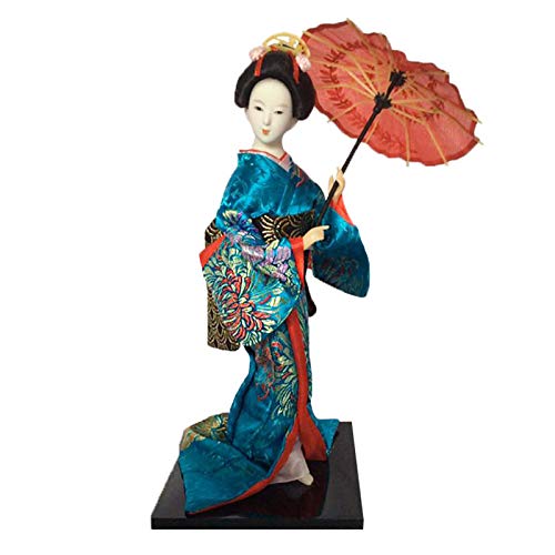 Siunwdiy 12" japanische Kimono Geisha Porzellan Figur, japanische Kimono-Puppe Geisha-Figürchen verziert Geschenk Kunsthandwerk Sammlung/Geschenk,A23,30 cm von Siunwdiy