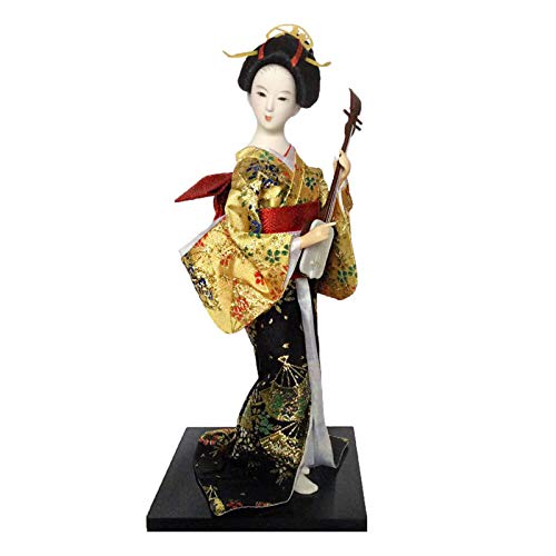 Siunwdiy 12" japanische Kimono Geisha Porzellan Figur, japanische Kimono-Puppe Geisha-Figürchen verziert Geschenk Kunsthandwerk Sammlung/Geschenk,A37,30 cm von Siunwdiy