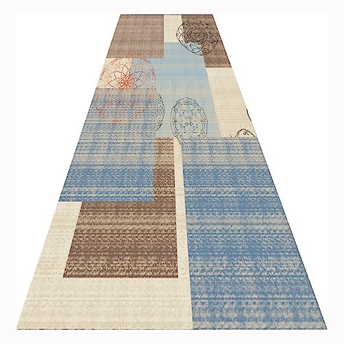 Siunwdiy 140X140CM Korridor Teppich,Braun blau Läufer Teppich,Moderne Patchwork Muster,rutschfest waschbar,Mikrofaser Teppiche Läufer für Flur Badezimmer Wohnzimmer Bettläufer Küchenteppiche Läufer Siunwdiy 140X140CM Korridor Teppich,Braun blau Läufer Teppich,Moderne Patchwork Muster,rutschfest waschbar,Mikrofaser Teppiche Läufer für Flur Badezimmer Wohnzimmer Bettläufer Küchenteppiche Läufer von Siunwdiy