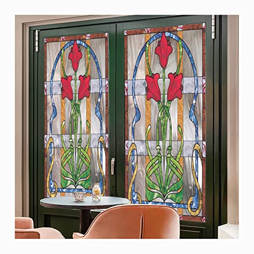Siunwdiy Bunt Milchglasfolie Selbstklebend Sichtschutz Fensterfolie,Statisch Haftend Dekorfolie,ohne Klebstoff Wiederverwendbar zum Bad Duschwand,Translucent c,50x120cm von Siunwdiy