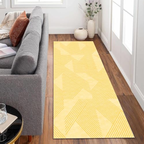 Siunwdiy Extra Langer Flurteppich 60x280cm Gelb,Teppichläufer,Rutschfester waschbarer Läufer für Flur, Küche, Eingangsbereich Korridor Teppich als Fußmatte Küchenläufer Siunwdiy Extra Langer Flurteppich 60x280cm Gelb,Teppichläufer,Rutschfester waschbarer Läufer für Flur, Küche, Eingangsbereich Korridor Teppich als Fußmatte Küchenläufer von Siunwdiy