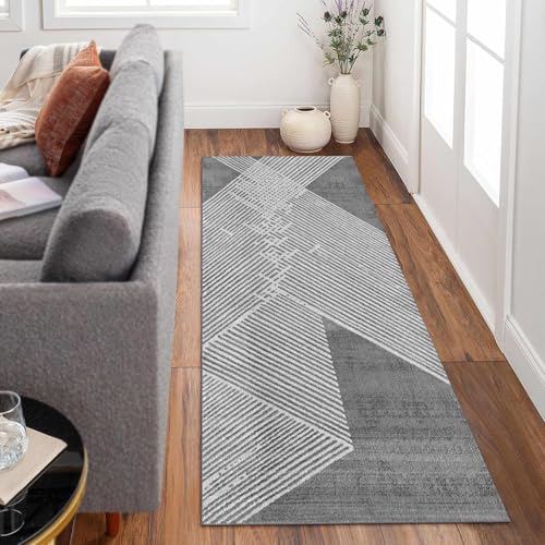 Siunwdiy Extra Langer Teppich Läufer Flur Küche rutschfest Waschbar flurläufer 40x140cm Grauer Teppichläufer Korridor Teppich Küchenläufer Lang Modernes Design Läuferteppich Meterware Anpassbar von Siunwdiy