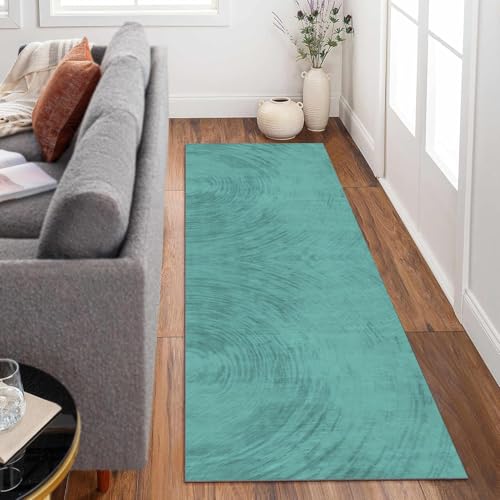 Siunwdiy Extra Langer Teppich Läufer Flur Küche rutschfest Waschbar flurläufer 80x280cm Türkis Teppichläufer Korridor Teppich Küchenläufer Lang Modernes Design Läuferteppich Meterware Anpassbar von Siunwdiy
