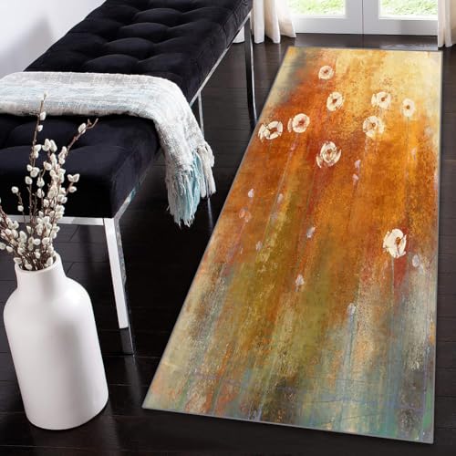 Siunwdiy Extra Langer Teppich Läufer Flur Küche rutschfest Waschbar flurläufer 90x300cm Orange Braun Teppichläufer Korridor Teppich Küchenläufer Lang Blumenmuster Läuferteppich Meterware Anpassbar Siunwdiy Extra Langer Teppich Läufer Flur Küche rutschfest Waschbar flurläufer 90x300cm Orange Braun Teppichläufer Korridor Teppich Küchenläufer Lang Blumenmuster Läuferteppich Meterware Anpassbar von Siunwdiy