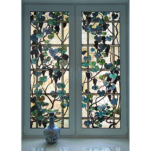 Siunwdiy Fensteraufkleber,Selbsthaftend Sichtschutzfolie,Bunt Landschaft Fensterfolie Milchglasfolie Privatsphäre, Für Zu Hause Badezimmer Wohnzimmer Dekorativ,20,60x120cm(24"x47") von Siunwdiy