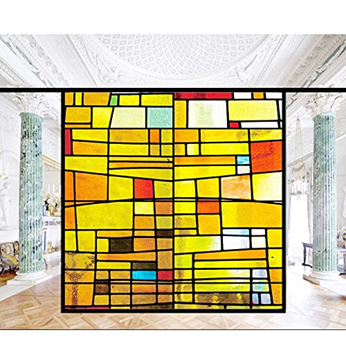 Siunwdiy Fensterfolie Buntglas Kirchenfensteraufkleber,Fensterfolie Uv Schutz Matt Blickdicht,Folie Fenster Sichtschutz Bad Kiche Haushalt & Wohnen,G,70X160cm von Siunwdiy