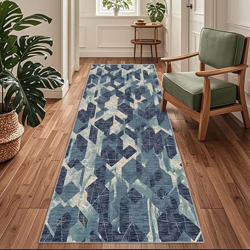 Siunwdiy Flurläufer,100 x 100 cm Blau Teppichläufer rutschfest, Flurteppich Extra Langer,Küchenteppich Waschbar Küchenläufer für Küche, Korridor, Schlafzimmer, Eingang, Büro Siunwdiy Flurläufer,100 x 100 cm Blau Teppichläufer rutschfest, Flurteppich Extra Langer,Küchenteppich Waschbar Küchenläufer für Küche, Korridor, Schlafzimmer, Eingang, Büro von Siunwdiy