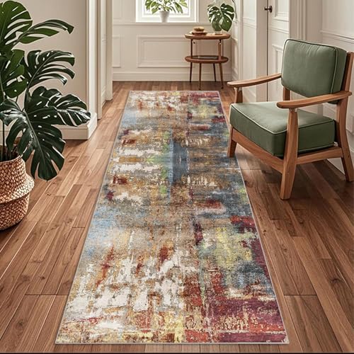 Siunwdiy Flurläufer Extra Lang 100x120cm Vintage Muster - Teppichläufer rutschfest, Flurteppich,Küchenteppich Waschbar Bunt Küchenläufer für Küche, Korridor, Schlafzimmer, Eingang, Büro, Wohnzimmer Siunwdiy Flurläufer Extra Lang 100x120cm Vintage Muster - Teppichläufer rutschfest, Flurteppich,Küchenteppich Waschbar Bunt Küchenläufer für Küche, Korridor, Schlafzimmer, Eingang, Büro, Wohnzimmer von Siunwdiy