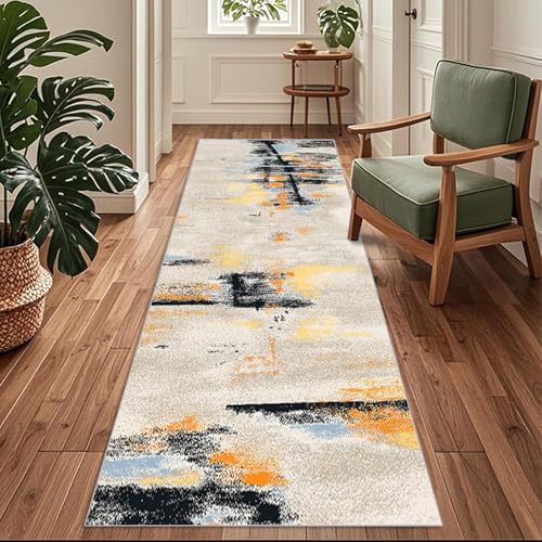 Siunwdiy Flurläufer Extra Lang 100x220cm Teppichläufer rutschfest, Flurteppich,Küchenteppich Waschbar Schmutzfangmatte Beige Abstrakt Küchenläufer für Küche, Korridor, Schlafzimmer, Eingang, Büro Siunwdiy Flurläufer Extra Lang 100x220cm Teppichläufer rutschfest, Flurteppich,Küchenteppich Waschbar Schmutzfangmatte Beige Abstrakt Küchenläufer für Küche, Korridor, Schlafzimmer, Eingang, Büro von Siunwdiy