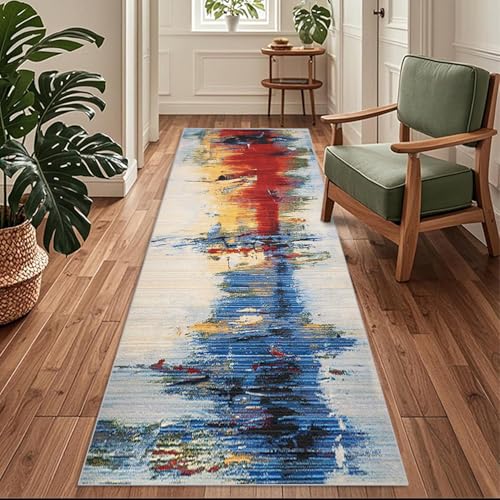 Siunwdiy Flurläufer Extra Lang 60x440cm Teppichläufer rutschfest, Flurteppich,Küchenteppich Waschbar Schmutzfangmatte Bunt Abstrakt Küchenläufer für Küche, Korridor, Schlafzimmer, Eingang, Büro Siunwdiy Flurläufer Extra Lang 60x440cm Teppichläufer rutschfest, Flurteppich,Küchenteppich Waschbar Schmutzfangmatte Bunt Abstrakt Küchenläufer für Küche, Korridor, Schlafzimmer, Eingang, Büro von Siunwdiy