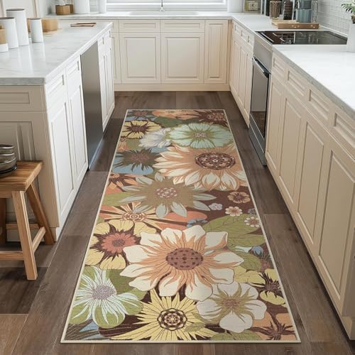 Siunwdiy Flurläufer Extra Lang 70 x 280 cm Blumenmuster - Teppichläufer rutschfest, Flurteppich,Küchenteppich Waschbar Küchenläufer für Küche, Korridor, Schlafzimmer, Eingang, Büro, Wohnzimmer Siunwdiy Flurläufer Extra Lang 70 x 280 cm Blumenmuster - Teppichläufer rutschfest, Flurteppich,Küchenteppich Waschbar Küchenläufer für Küche, Korridor, Schlafzimmer, Eingang, Büro, Wohnzimmer von Siunwdiy