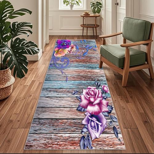 Siunwdiy Flurläufer Extra Lang 80x300cm Violett Braun Teppichläufer rutschfest, Flurteppich,Küchenteppich Waschbar 3D-Blumen Küchenläufer für Küche, Korridor, Schlafzimmer, Eingang, Büro, Wohnzimmer Siunwdiy Flurläufer Extra Lang 80x300cm Violett Braun Teppichläufer rutschfest, Flurteppich,Küchenteppich Waschbar 3D-Blumen Küchenläufer für Küche, Korridor, Schlafzimmer, Eingang, Büro, Wohnzimmer von Siunwdiy