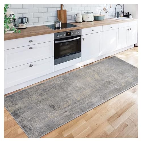 Siunwdiy Flurläufer Rutschfester Teppichläufer Grau küchenläufer schmutzfangmatte 1.1meterware für Flure Küche & Wohnzimmer waschbar leicht Langer Läufer，60X110CM von Siunwdiy