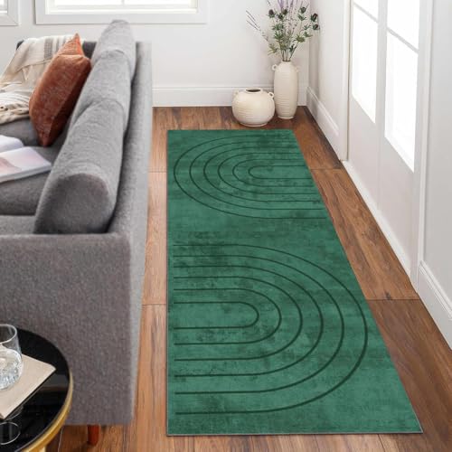 Siunwdiy Flurteppich 100x460cm Dunkelgrün,Teppichläufer Beige,Rutschfester waschbarer Läufer für Flur, Küche, EingangsbereichEinfarbig Korridor Teppich als Fußmatte Küchenläufer Siunwdiy Flurteppich 100x460cm Dunkelgrün,Teppichläufer Beige,Rutschfester waschbarer Läufer für Flur, Küche, EingangsbereichEinfarbig Korridor Teppich als Fußmatte Küchenläufer von Siunwdiy