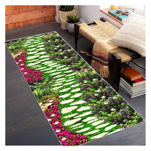 Siunwdiy Flurteppich Lang 70x330cm Grün Design Rutschfester waschbarer Küchenläufer mit 3D-Optik für Flur/Korridor, Kurzflor Polyester-Teppichläufer für Eingang, Wohnzimmer & Schlafzimmer Siunwdiy Flurteppich Lang 70x330cm Grün Design Rutschfester waschbarer Küchenläufer mit 3D-Optik für Flur/Korridor, Kurzflor Polyester-Teppichläufer für Eingang, Wohnzimmer & Schlafzimmer von Siunwdiy