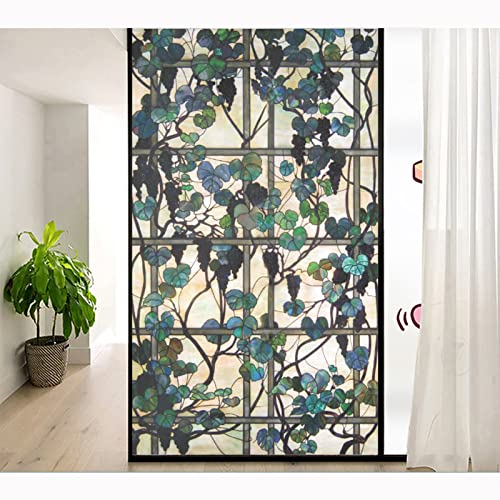 Siunwdiy Glasmalerei Fensterfolie Kirche Dekorative Glas Fensterfolie Sichtschutz, Milchglasfolie Fensteraufkleber, Film Für Büro Wohnzimmer Oder Küche,Translucent b,80x180cm von Siunwdiy
