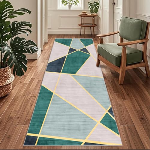 Siunwdiy Grün-Gelb-Graues Muster Teppichläufer rutschfest Waschbar 140x600 cm Moderne Geometrische Küchenteppich Flurteppich Teppich Läufer für Flur, Eingangsbereich, Küche, Wohnzimmer Siunwdiy Grün-Gelb-Graues Muster Teppichläufer rutschfest Waschbar 140x600 cm Moderne Geometrische Küchenteppich Flurteppich Teppich Läufer für Flur, Eingangsbereich, Küche, Wohnzimmer von Siunwdiy
