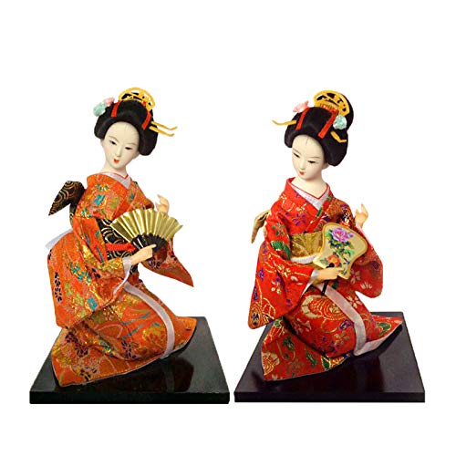 Siunwdiy Japanische Dekorationen, japanische Geisha Kimono-Puppe - 12 Zoll (30 cm), Asiatischer Kimono-Puppe Sammlerfigur Dekoration Geschenk 2ST,#22 von Siunwdiy