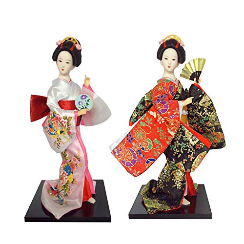 Siunwdiy Japanische Dekorationen, japanische Geisha Kimono-Puppe - 12 Zoll (30 cm), Asiatischer Kimono-Puppe Sammlerfigur Dekoration Geschenk 2ST,#26 von Siunwdiy