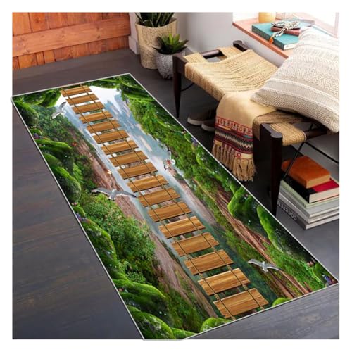 Siunwdiy Küchenteppich und Flurläufer Lang, rutschfest Waschbar Grün 80x160cm mit 3D Druckmuster, für Korridor Eingang Wohnzimmer Schlafzimmer, Moderner Teppich Läufer aus Polyester, Anpassbar Siunwdiy Küchenteppich und Flurläufer Lang, rutschfest Waschbar Grün 80x160cm mit 3D Druckmuster, für Korridor Eingang Wohnzimmer Schlafzimmer, Moderner Teppich Läufer aus Polyester, Anpassbar von Siunwdiy