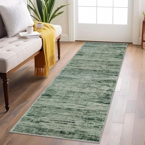 Siunwdiy Läufer Flur Abstrakter Streifenteppich Waschbarer Teppich Läufer 100 x 110 cm Küchenteppich, Eingangsbereich, Bettvorleger, Schlafzimmer Deko, küchenläufer rutschfest, Kurzflor von Siunwdiy