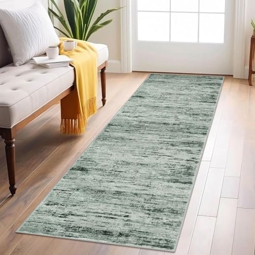 Siunwdiy Läufer Flur Abstrakter Streifenteppich Waschbarer Teppich Läufer 60 x 160 cm Küchenteppich, Eingangsbereich, Bettvorleger, Schlafzimmer Deko, küchenläufer rutschfest, Kurzflor von Siunwdiy