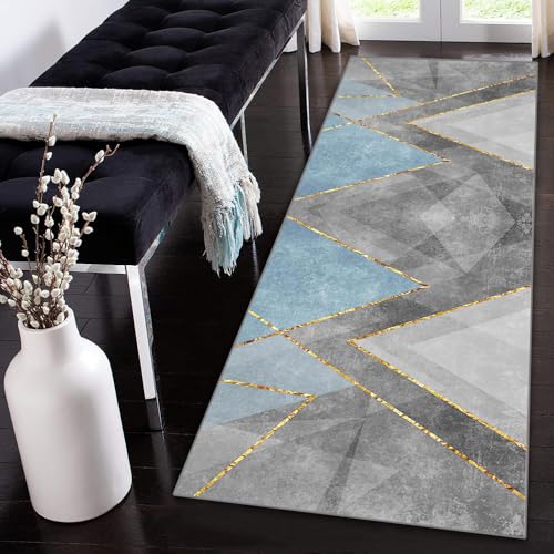 Siunwdiy Läufer Flur Küche Waschbar rutschfest50x100cm Lang Grau Blau Gold Geometrisch Küchenteppich Flurteppich Teppich Fur Korridor Wohnzimmer Schlafzimmer Meterware Anpassbar Siunwdiy Läufer Flur Küche Waschbar rutschfest50x100cm Lang Grau Blau Gold Geometrisch Küchenteppich Flurteppich Teppich Fur Korridor Wohnzimmer Schlafzimmer Meterware Anpassbar von Siunwdiy