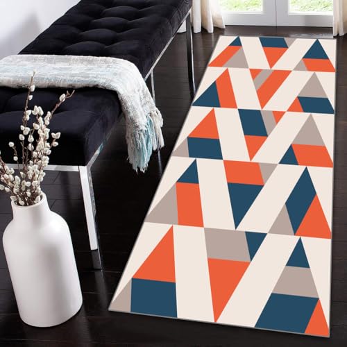 Siunwdiy Läufer Teppich Flur rutschfest 140x380cm Beige Blau Orange Teppichläufer Lang Meterware Waschbar Küchenläufer KorridorModerne Geometrie Polyester Wohnzimmer Schmutzfangmatte Siunwdiy Läufer Teppich Flur rutschfest 140x380cm Beige Blau Orange Teppichläufer Lang Meterware Waschbar Küchenläufer KorridorModerne Geometrie Polyester Wohnzimmer Schmutzfangmatte von Siunwdiy