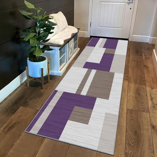 Siunwdiy Lila Teppich Läufer Flur Küche rutschfest Waschbar 40 x 100 cm Patchwork-Muster Kurzflor Küchenläufer Lang Korridor Teppich Läufer Küchenteppich Einfarbig Flurteppich Meterware Anpassbar Siunwdiy Lila Teppich Läufer Flur Küche rutschfest Waschbar 40 x 100 cm Patchwork-Muster Kurzflor Küchenläufer Lang Korridor Teppich Läufer Küchenteppich Einfarbig Flurteppich Meterware Anpassbar von Siunwdiy