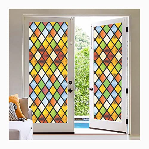 Siunwdiy Milchglasfolie Privatsphäre Fensterfolie Bunt Selbsthaftend Blickdicht Anti-UV Wärmekontrolle Für Schlafzimmer Badezimmer Wohnzimmer,F,100x100cm(39x39inch) von Siunwdiy