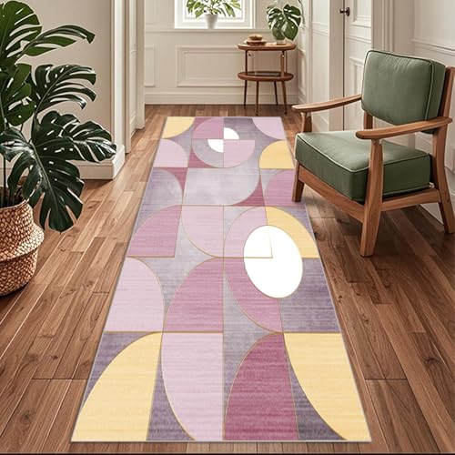 Siunwdiy Pink, Gelb und Weißer Teppichläufer rutschfest Waschbar 140x200 cm Moderne Geometrische Küchenteppich Flurteppich Teppich Läufer für Flur, Eingangsbereich, Küche, Wohnzimmer Siunwdiy Pink, Gelb und Weißer Teppichläufer rutschfest Waschbar 140x200 cm Moderne Geometrische Küchenteppich Flurteppich Teppich Läufer für Flur, Eingangsbereich, Küche, Wohnzimmer von Siunwdiy