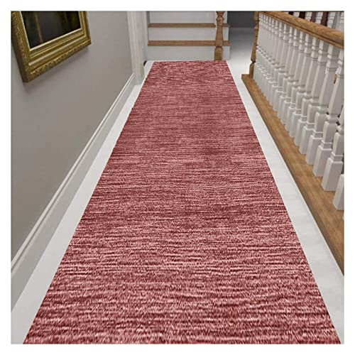 Siunwdiy Rot Teppich Läufer Flur rutschfest 70X200CM, 0.6cm Kurzflor Brücke Lang Teppichlaufer Teppiche für Wohnzimmer Schlafzimmer Küche Eingang Flurläufer Küchenläufer, Anpassbar von Siunwdiy