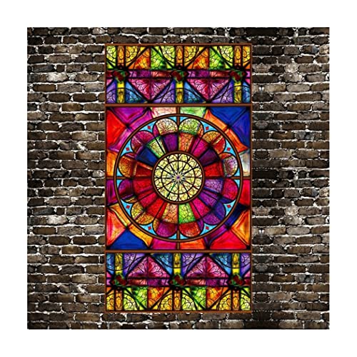 Siunwdiy Selbsthaftend-Glasoberflächen Sichtschutzfolie,Fensterfolie Bunt Privatsphäre Glas Sichtschutzfolie Bad Blickdicht Selbsthaftend Dekorfolie,S,30x90cm von Siunwdiy