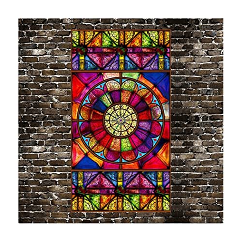 Siunwdiy Selbsthaftend-Glasoberflächen Sichtschutzfolie,Fensterfolie Bunt Privatsphäre Glas Sichtschutzfolie Bad Blickdicht Selbsthaftend Dekorfolie,S,60x90cm von Siunwdiy