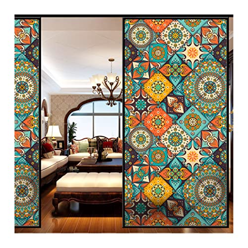 Siunwdiy Sonnenschutz fensterfolie bunt selbsthaftend Blickdicht,Milchglasfolie Sichtschutz Fensterfolie,Statisch Haftend Dekorfolie,ohne Klebstoff Wiederverwendbar zum Bad Duschwand,3,40x100cm von Siunwdiy