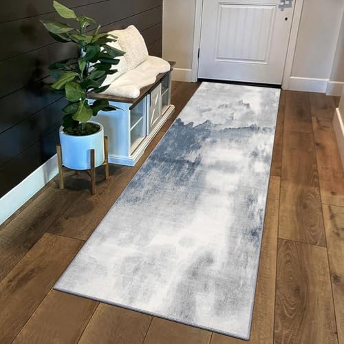 Siunwdiy Teppich Läufer Flur 100 x 500 cm Grau Blau Abstraktes Muster rutschfest Küchenteppich, Teppichläufer Waschbar Flur Esszimmer Teppich für Schlafzimmer Wohnzimmer Büro Waschküche Anpassbar Siunwdiy Teppich Läufer Flur 100 x 500 cm Grau Blau Abstraktes Muster rutschfest Küchenteppich, Teppichläufer Waschbar Flur Esszimmer Teppich für Schlafzimmer Wohnzimmer Büro Waschküche Anpassbar von Siunwdiy