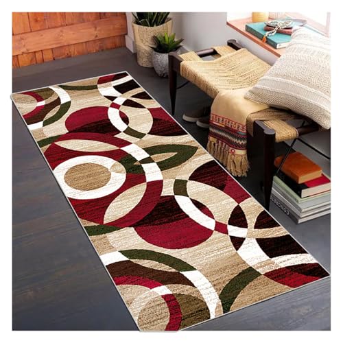 Siunwdiy Teppich Läufer Flur Geometrisch Bunt Lang rutschfest Kücheläufer Waschbar Teppich Läufer Moderner 40 x 100 cm Dauerhaft Läuferteppich Flurläufer Korridor Meterware von Siunwdiy