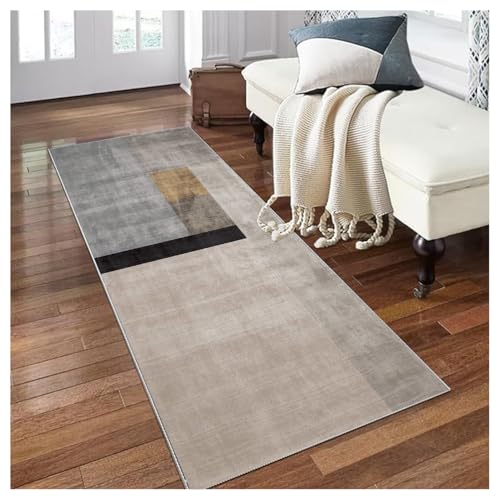 Siunwdiy Teppich Läufer Flur Küche Hellbraun 60x320cm rutschfest Waschbar Vintage Küchenläufer Flurteppich Meterware Korridor Schlafzimmer Wohnzimmer Anpassbar Breite 40-257cm Schmutzfangmatte von Siunwdiy